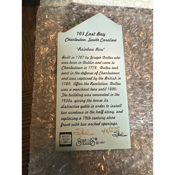 Sheilas Collectibles Charleston Rainbow Row teal Blue House Wooden Decor proof - Picture 3 of 4